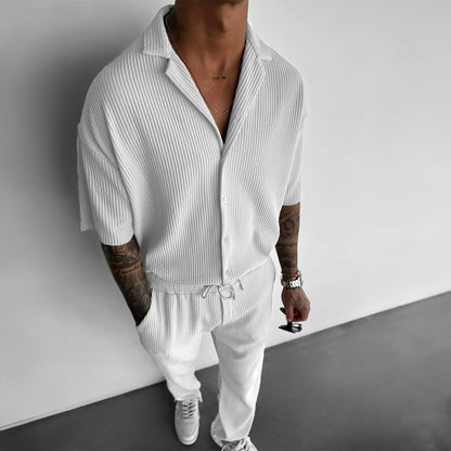 Collar Shirt & Trouser Set - White